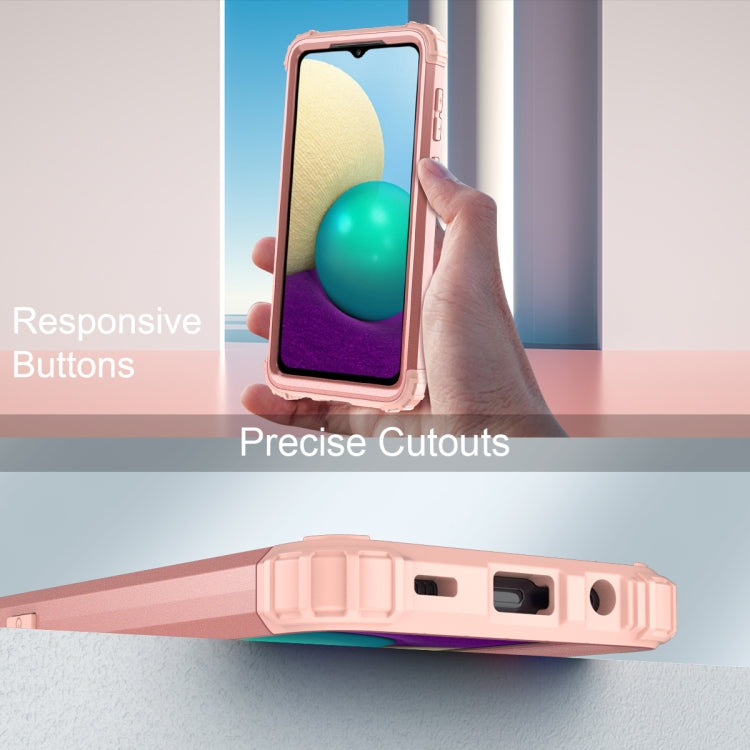 For Samsung Galaxy A02 3 in 1 Shockproof PC + Silicone Protective Case