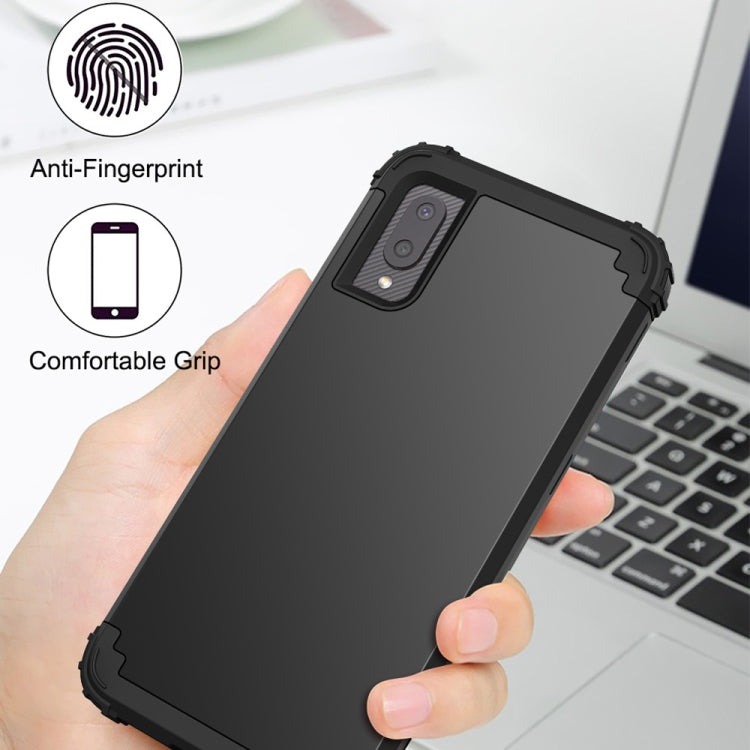 For Samsung Galaxy A02 3 in 1 Shockproof PC + Silicone Protective Case