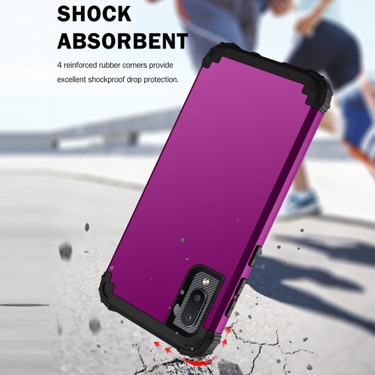 For Samsung Galaxy A02 3 in 1 Shockproof PC + Silicone Protective Case
