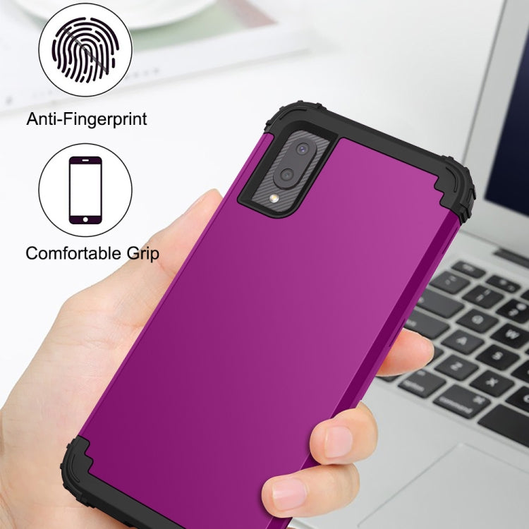 For Samsung Galaxy A02 3 in 1 Shockproof PC + Silicone Protective Case
