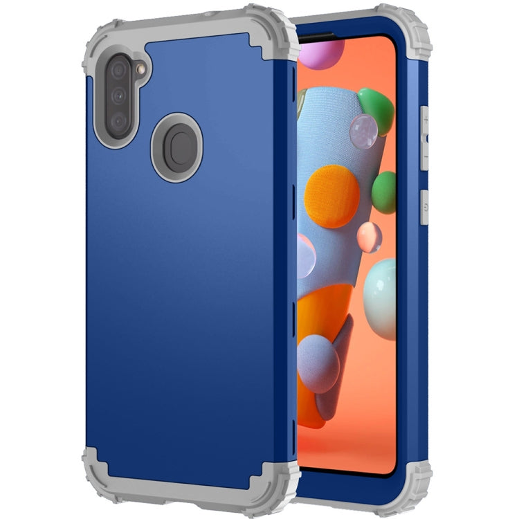 For Samsung Galaxy A11 3 in 1 Shockproof PC + Silicone Protective Case