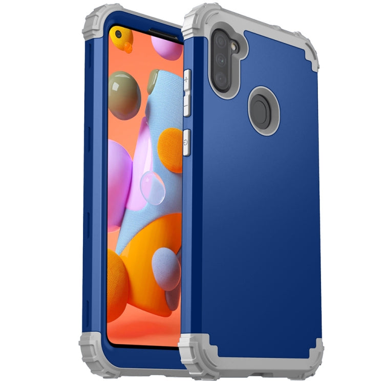 For Samsung Galaxy A11 3 in 1 Shockproof PC + Silicone Protective Case