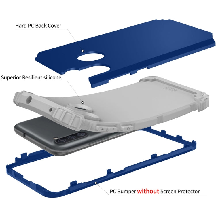 For Samsung Galaxy A11 3 in 1 Shockproof PC + Silicone Protective Case