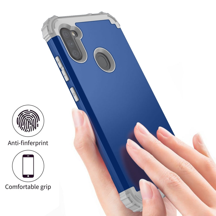 For Samsung Galaxy A11 3 in 1 Shockproof PC + Silicone Protective Case