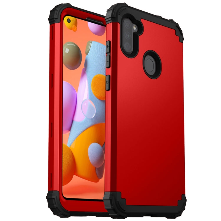 For Samsung Galaxy A11 3 in 1 Shockproof PC + Silicone Protective Case