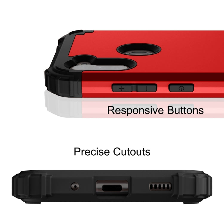 For Samsung Galaxy A11 3 in 1 Shockproof PC + Silicone Protective Case