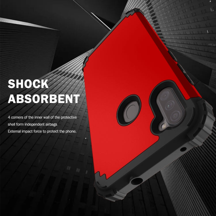 For Samsung Galaxy A11 3 in 1 Shockproof PC + Silicone Protective Case