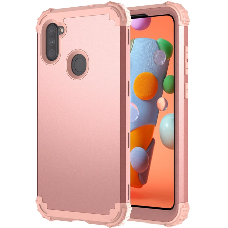 For Samsung Galaxy A11 3 in 1 Shockproof PC + Silicone Protective Case
