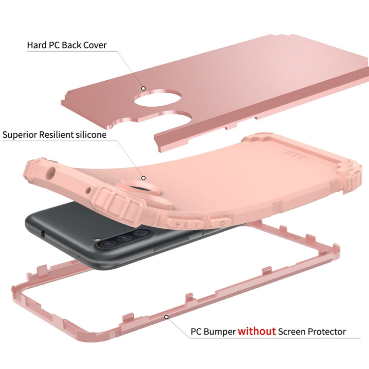 For Samsung Galaxy A11 3 in 1 Shockproof PC + Silicone Protective Case