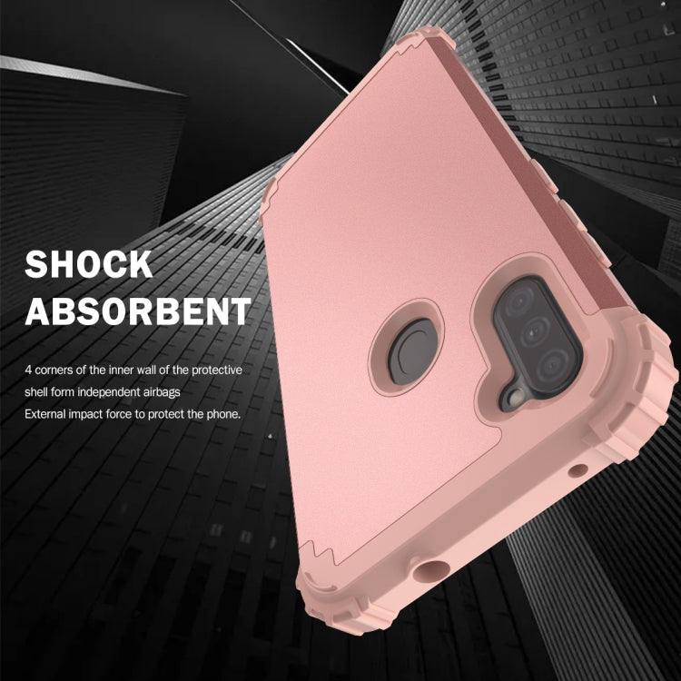 For Samsung Galaxy A11 3 in 1 Shockproof PC + Silicone Protective Case