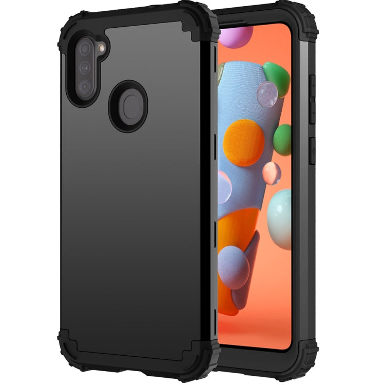 For Samsung Galaxy A11 3 in 1 Shockproof PC + Silicone Protective Case