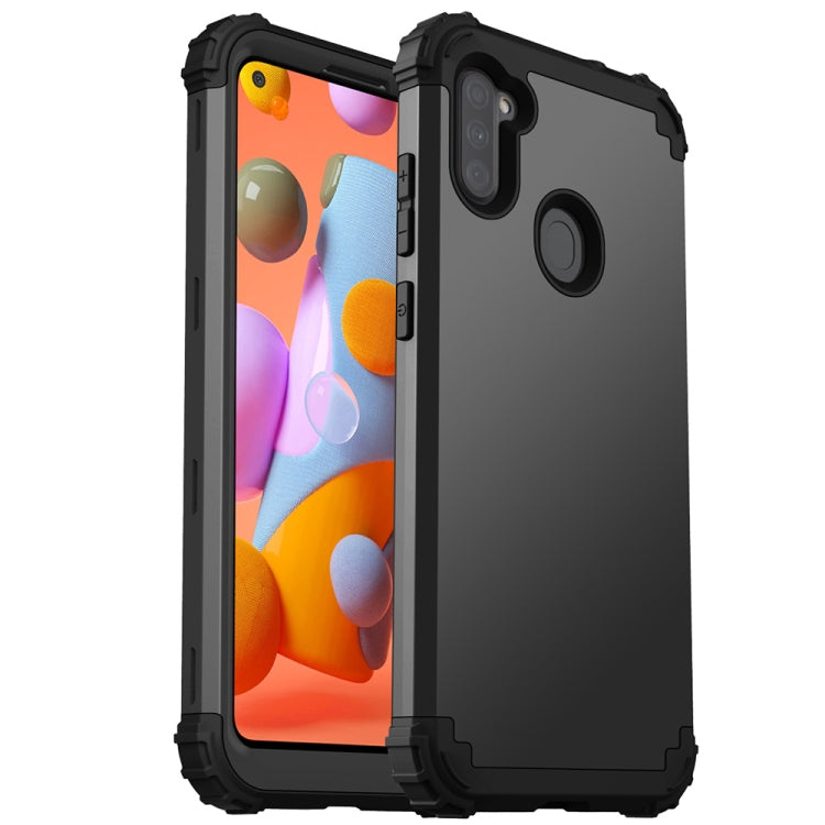 For Samsung Galaxy A11 3 in 1 Shockproof PC + Silicone Protective Case