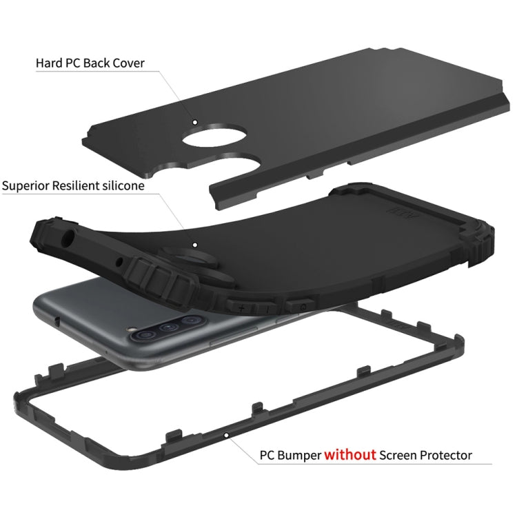 For Samsung Galaxy A11 3 in 1 Shockproof PC + Silicone Protective Case