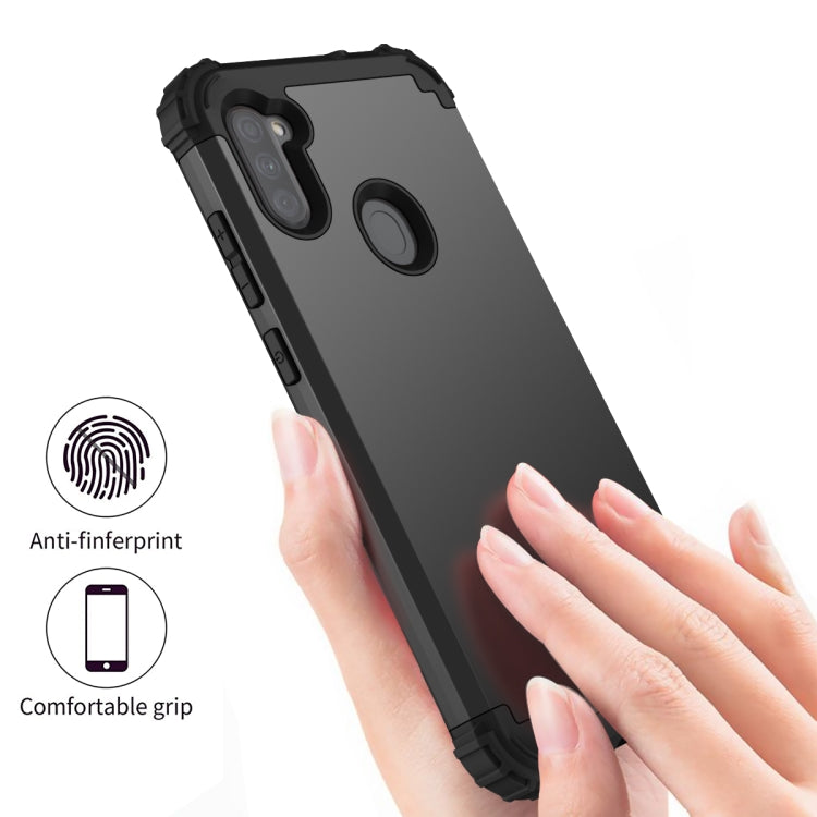 For Samsung Galaxy A11 3 in 1 Shockproof PC + Silicone Protective Case