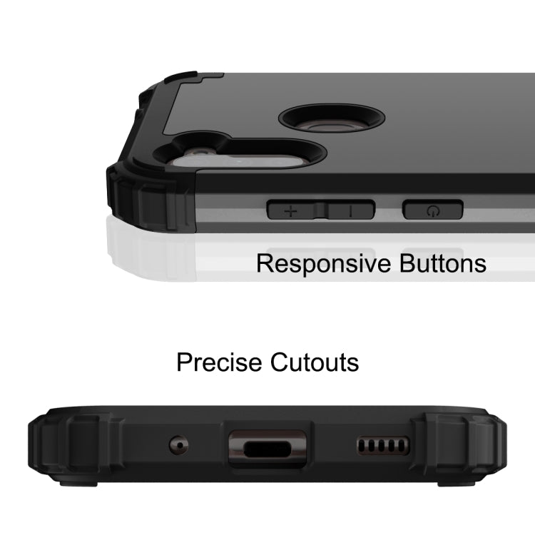 For Samsung Galaxy A11 3 in 1 Shockproof PC + Silicone Protective Case