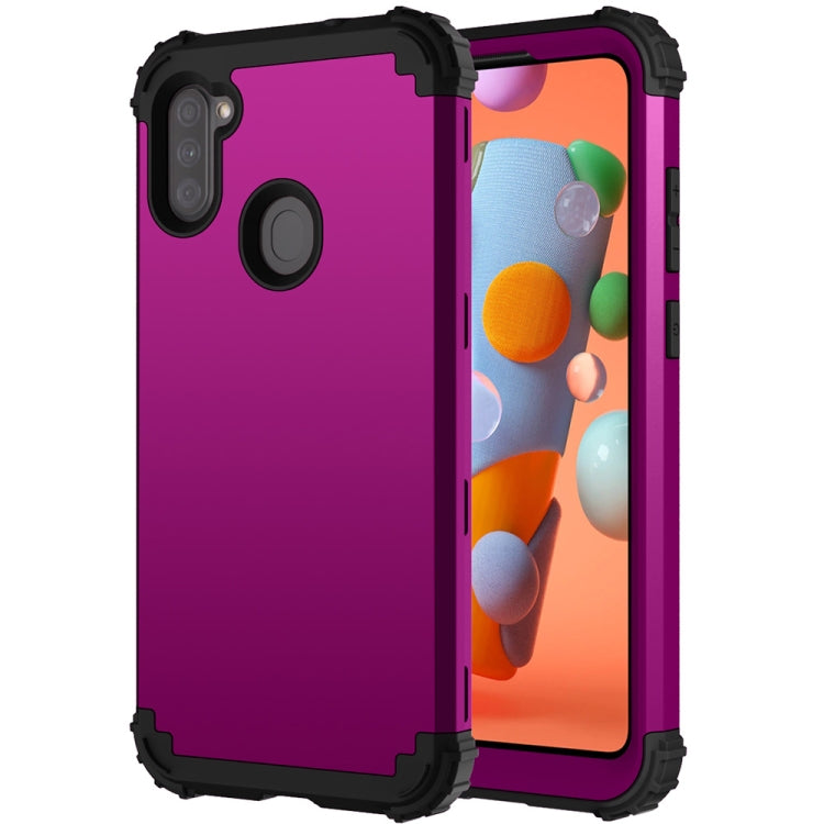 For Samsung Galaxy A11 3 in 1 Shockproof PC + Silicone Protective Case