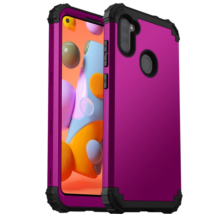 For Samsung Galaxy A11 3 in 1 Shockproof PC + Silicone Protective Case