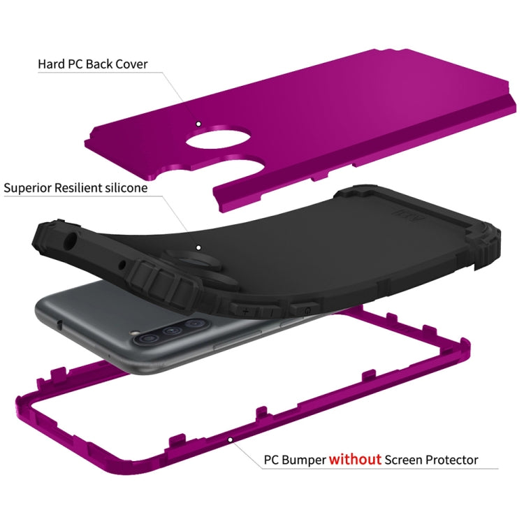 For Samsung Galaxy A11 3 in 1 Shockproof PC + Silicone Protective Case