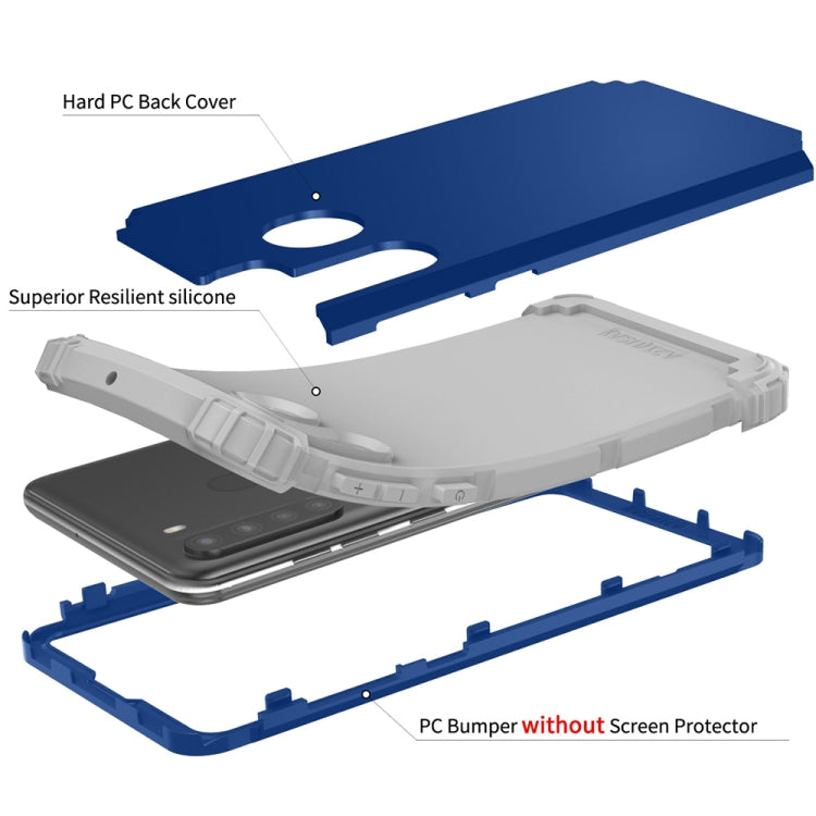 For Samsung Galaxy A21 3 in 1 Shockproof PC + Silicone Protective Case