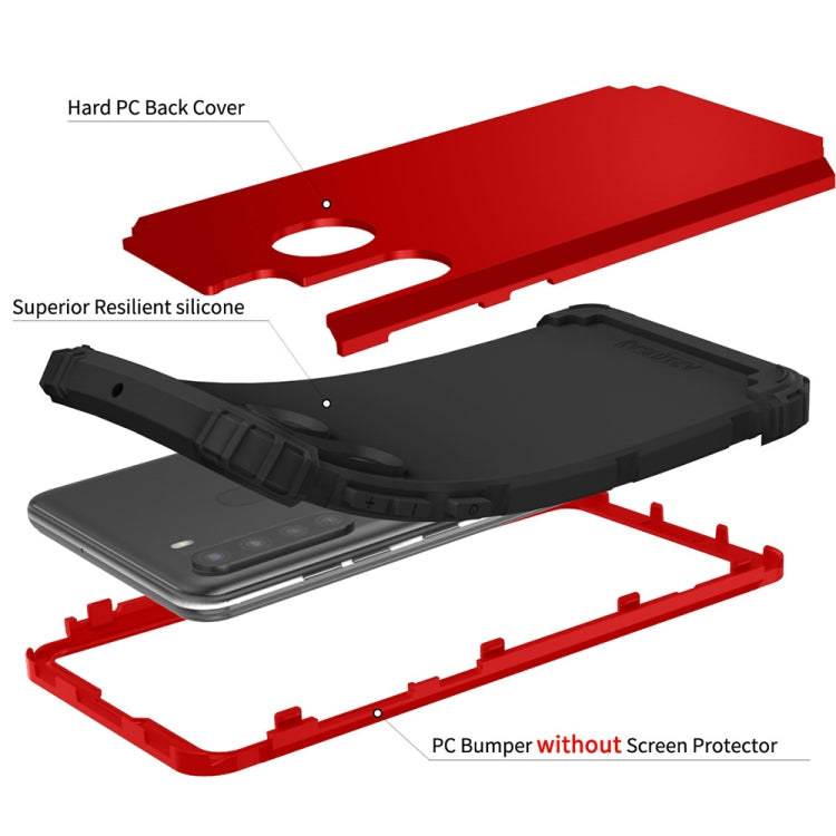 For Samsung Galaxy A21 3 in 1 Shockproof PC + Silicone Protective Case
