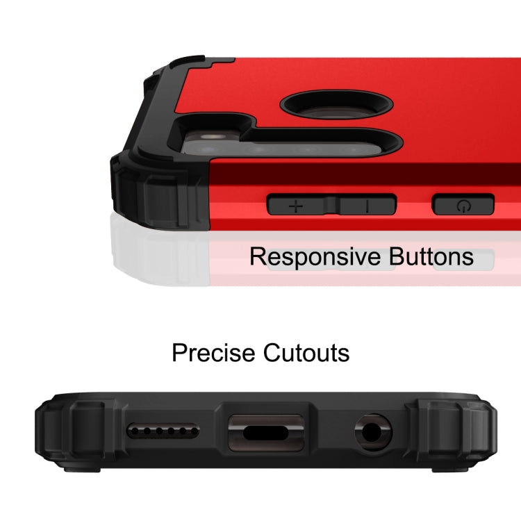 For Samsung Galaxy A21 3 in 1 Shockproof PC + Silicone Protective Case