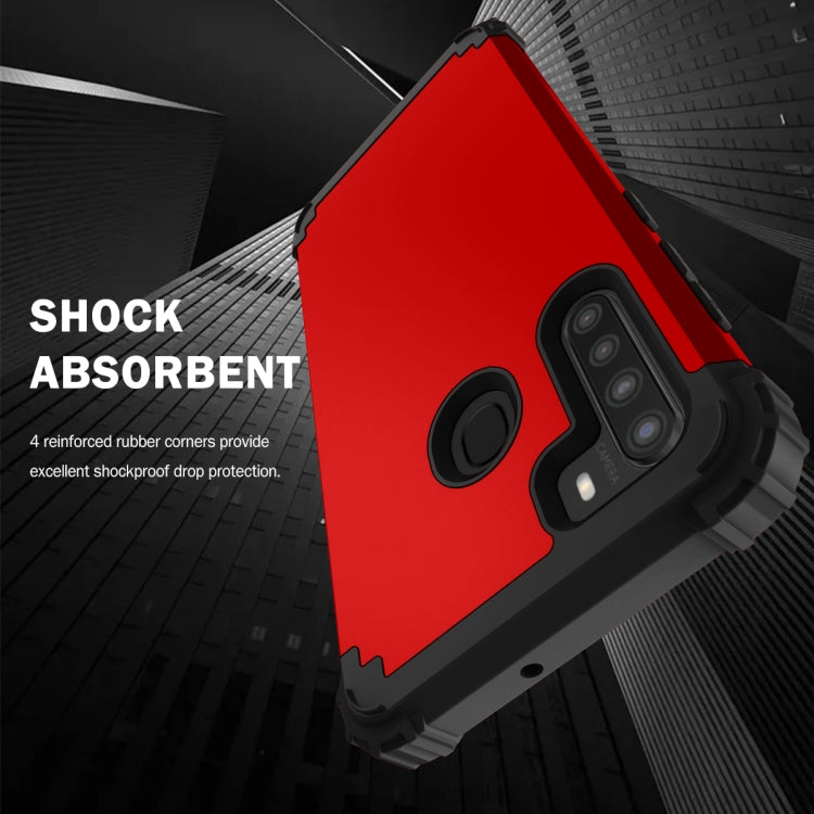 For Samsung Galaxy A21 3 in 1 Shockproof PC + Silicone Protective Case