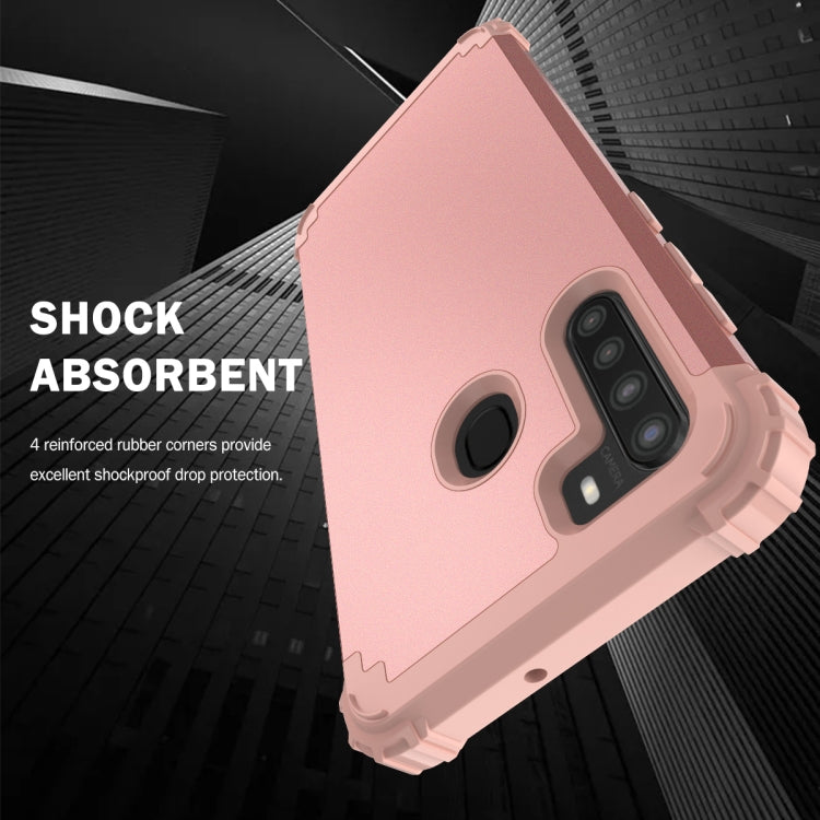 For Samsung Galaxy A21 3 in 1 Shockproof PC + Silicone Protective Case