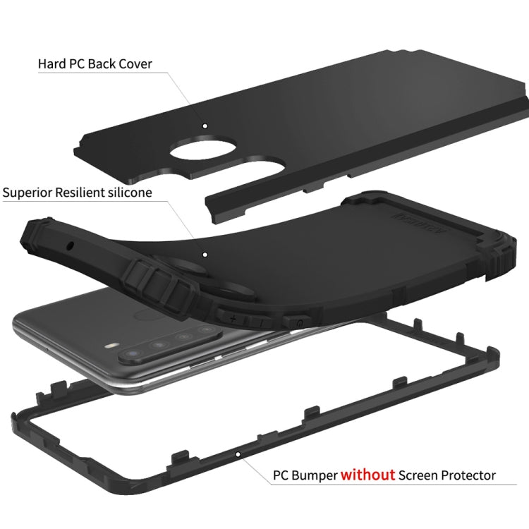 For Samsung Galaxy A21 3 in 1 Shockproof PC + Silicone Protective Case
