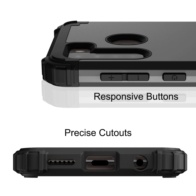 For Samsung Galaxy A21 3 in 1 Shockproof PC + Silicone Protective Case