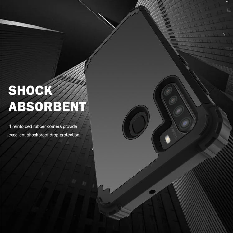 For Samsung Galaxy A21 3 in 1 Shockproof PC + Silicone Protective Case