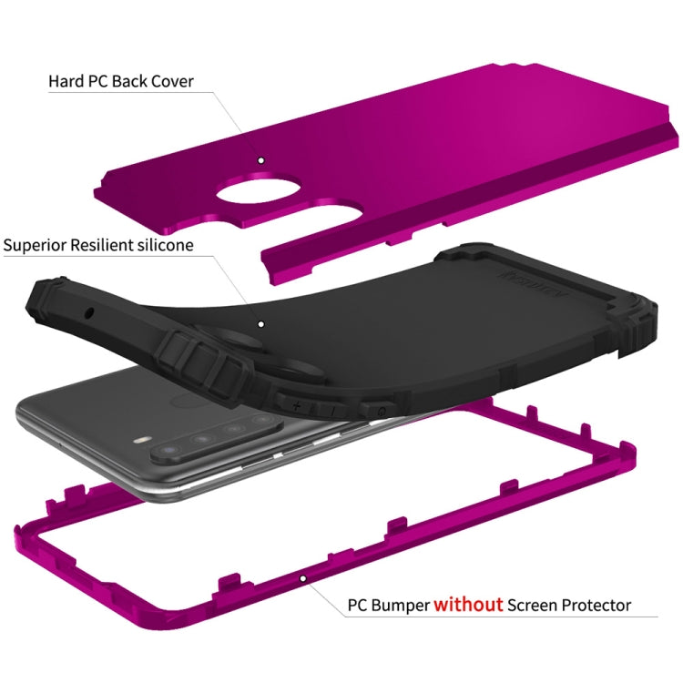 For Samsung Galaxy A21 3 in 1 Shockproof PC + Silicone Protective Case