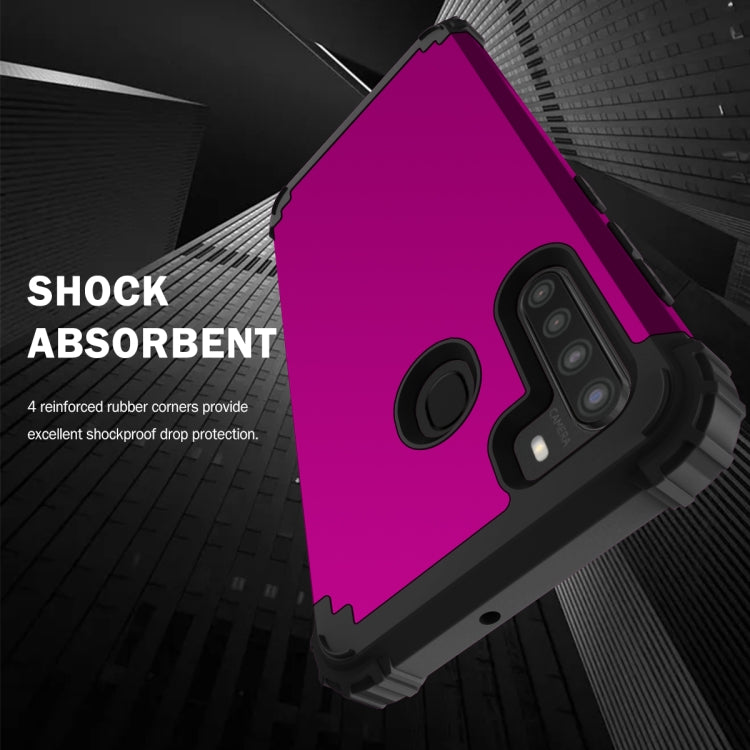 For Samsung Galaxy A21 3 in 1 Shockproof PC + Silicone Protective Case