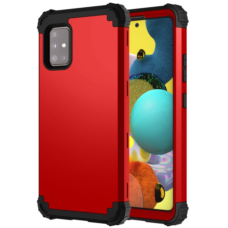 For Samsung Galaxy A51 5G 3 in 1 Shockproof PC + Silicone Protective Case