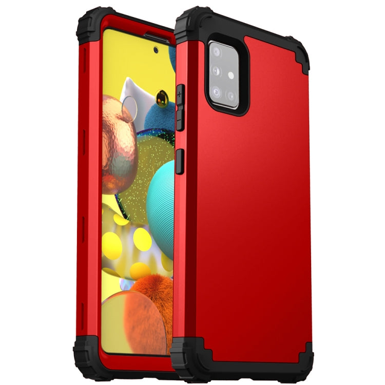 For Samsung Galaxy A51 5G 3 in 1 Shockproof PC + Silicone Protective Case