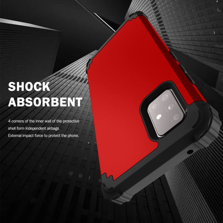 For Samsung Galaxy A51 5G 3 in 1 Shockproof PC + Silicone Protective Case