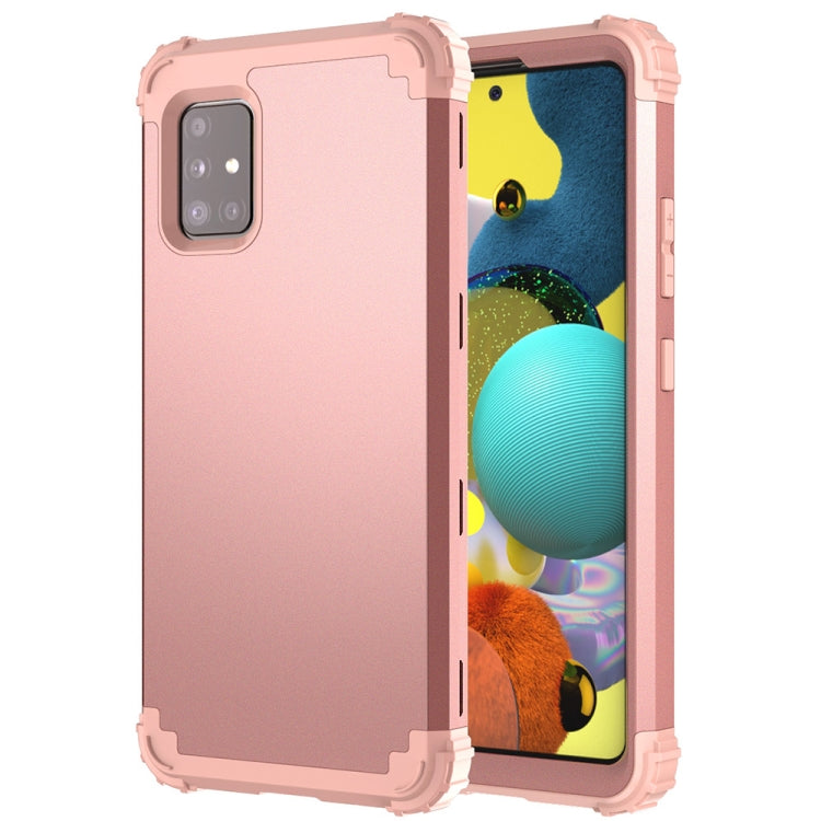 For Samsung Galaxy A51 5G 3 in 1 Shockproof PC + Silicone Protective Case