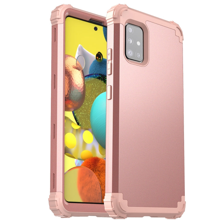 For Samsung Galaxy A51 5G 3 in 1 Shockproof PC + Silicone Protective Case