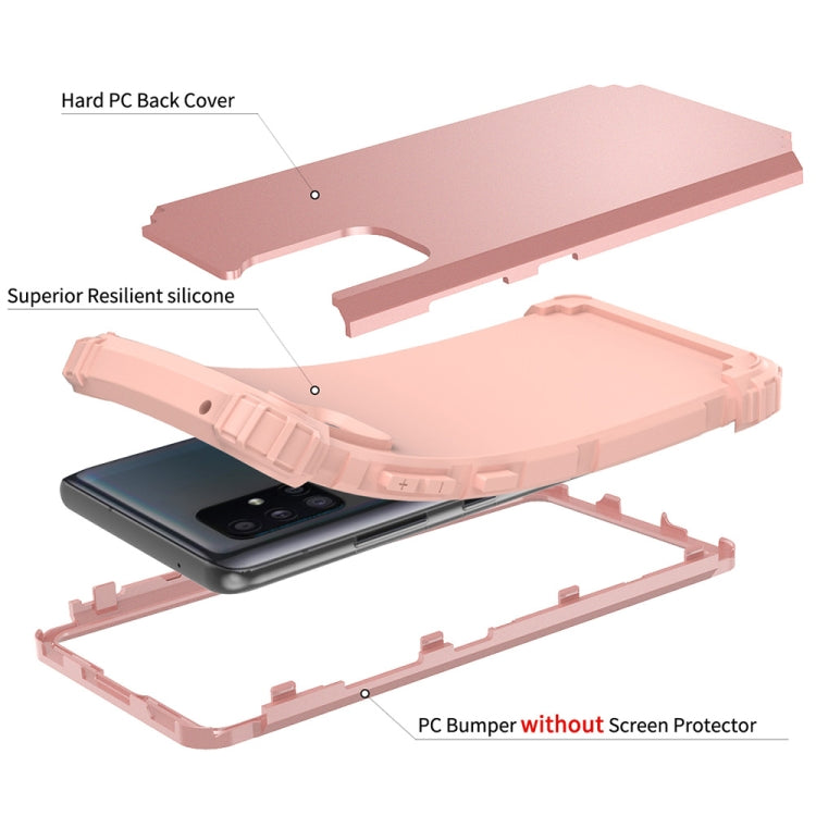 For Samsung Galaxy A51 5G 3 in 1 Shockproof PC + Silicone Protective Case