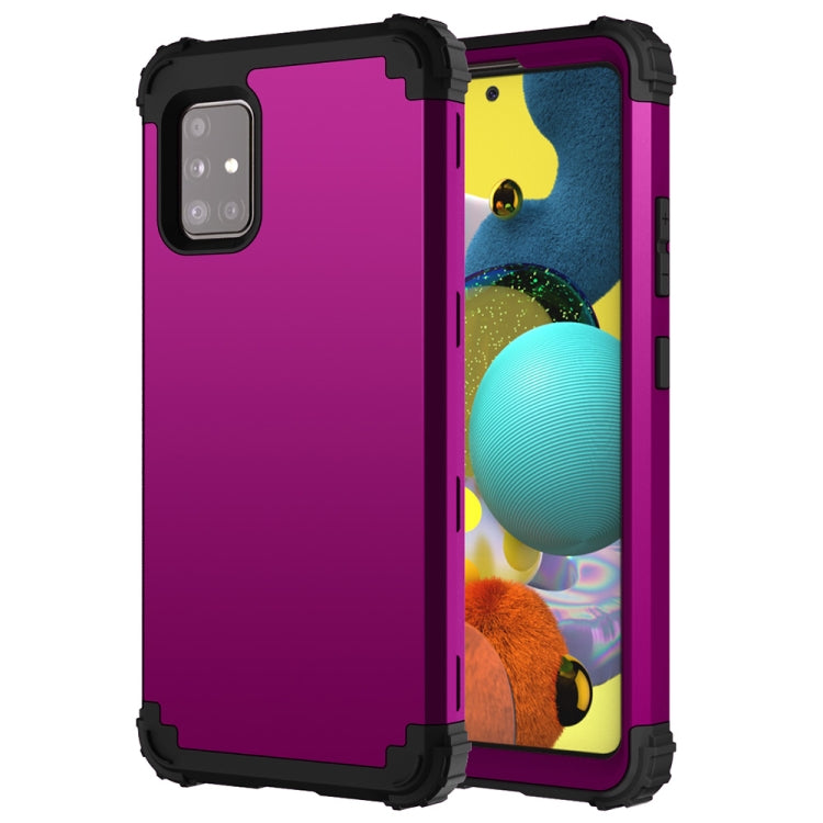 For Samsung Galaxy A51 5G 3 in 1 Shockproof PC + Silicone Protective Case