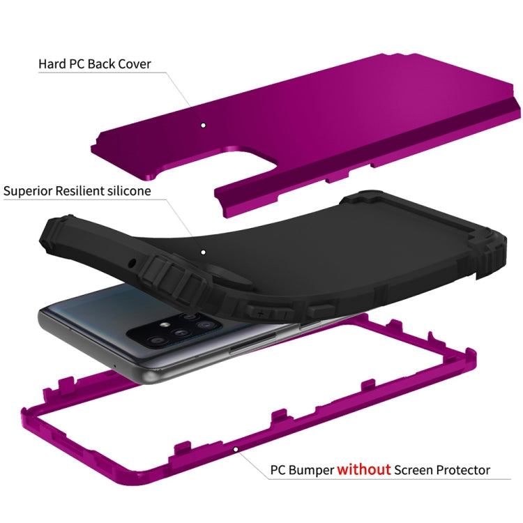 For Samsung Galaxy A51 5G 3 in 1 Shockproof PC + Silicone Protective Case
