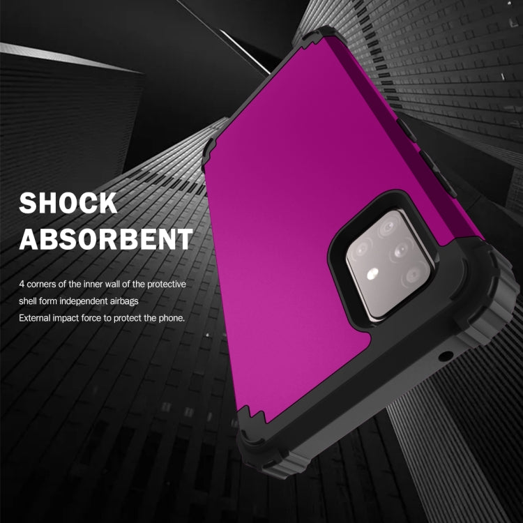 For Samsung Galaxy A51 5G 3 in 1 Shockproof PC + Silicone Protective Case