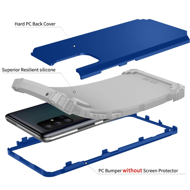 For Samsung Galaxy A71 5G 3 in 1 Shockproof PC + Silicone Protective Case