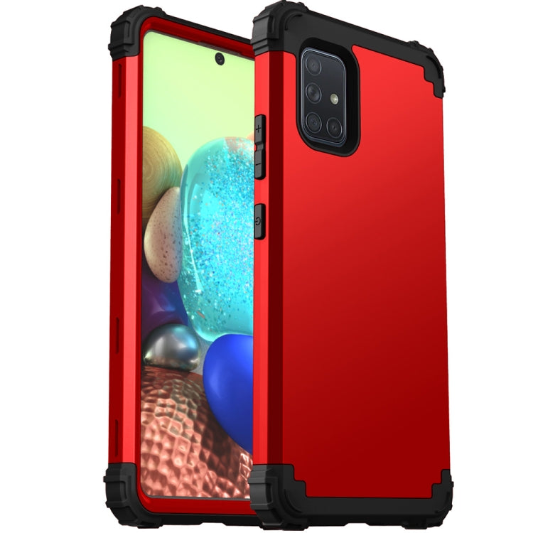 For Samsung Galaxy A71 5G 3 in 1 Shockproof PC + Silicone Protective Case