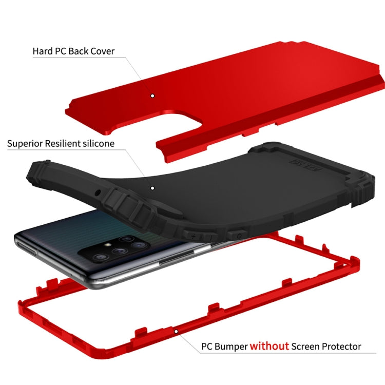 For Samsung Galaxy A71 5G 3 in 1 Shockproof PC + Silicone Protective Case