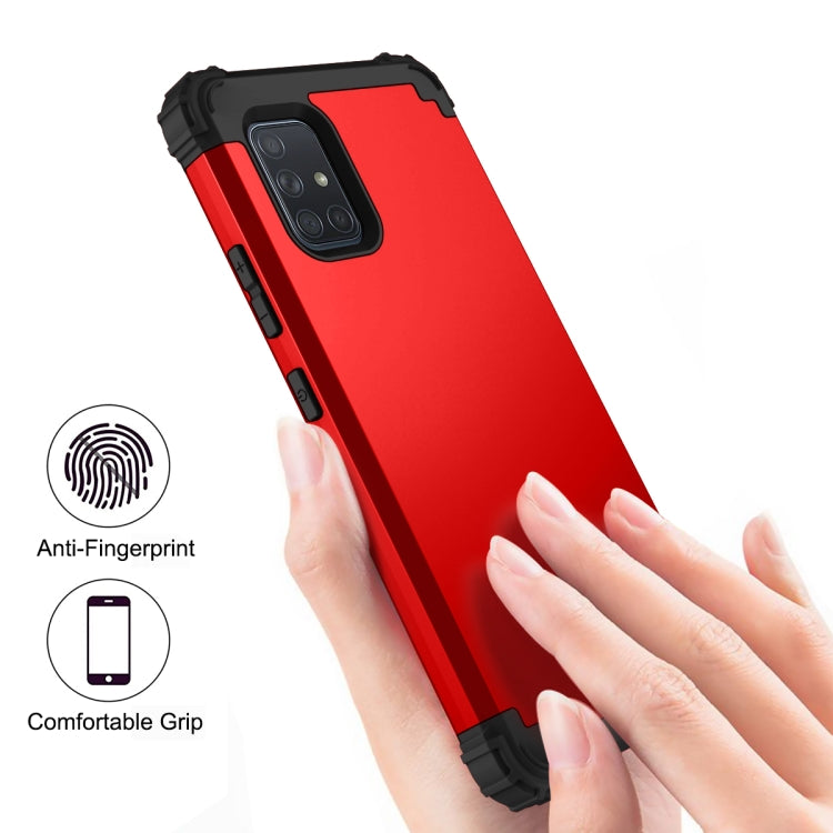 For Samsung Galaxy A71 5G 3 in 1 Shockproof PC + Silicone Protective Case