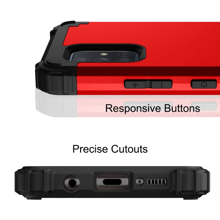 For Samsung Galaxy A71 5G 3 in 1 Shockproof PC + Silicone Protective Case