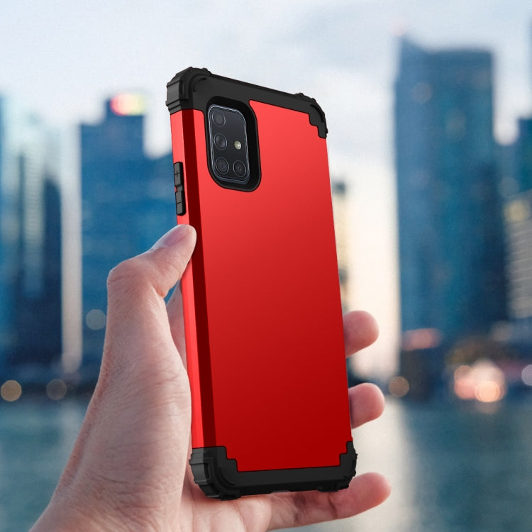 For Samsung Galaxy A71 5G 3 in 1 Shockproof PC + Silicone Protective Case
