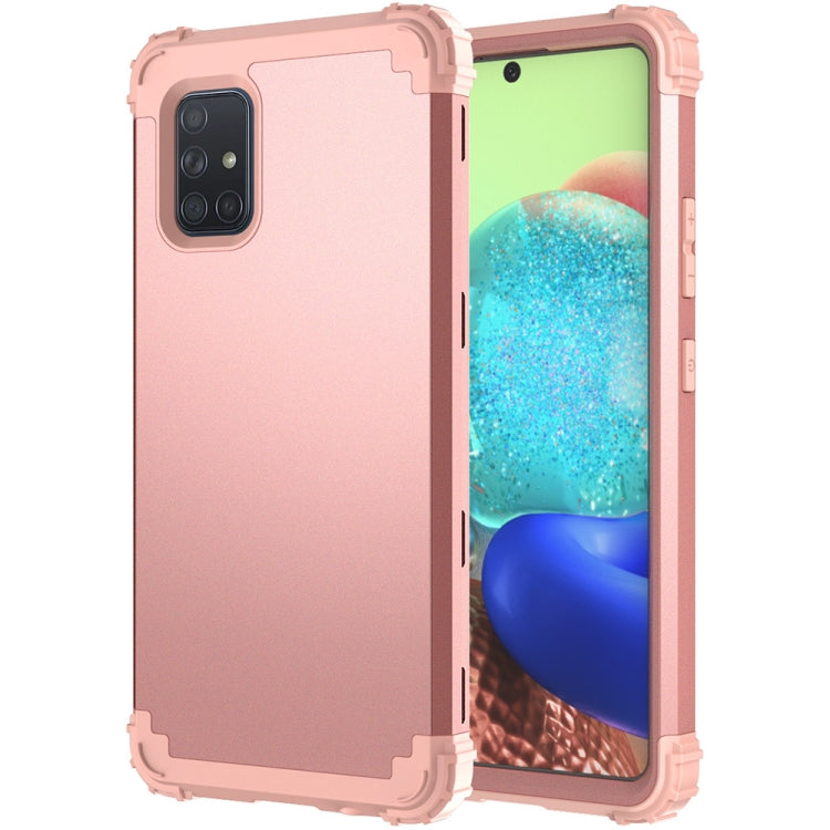 For Samsung Galaxy A71 5G 3 in 1 Shockproof PC + Silicone Protective Case