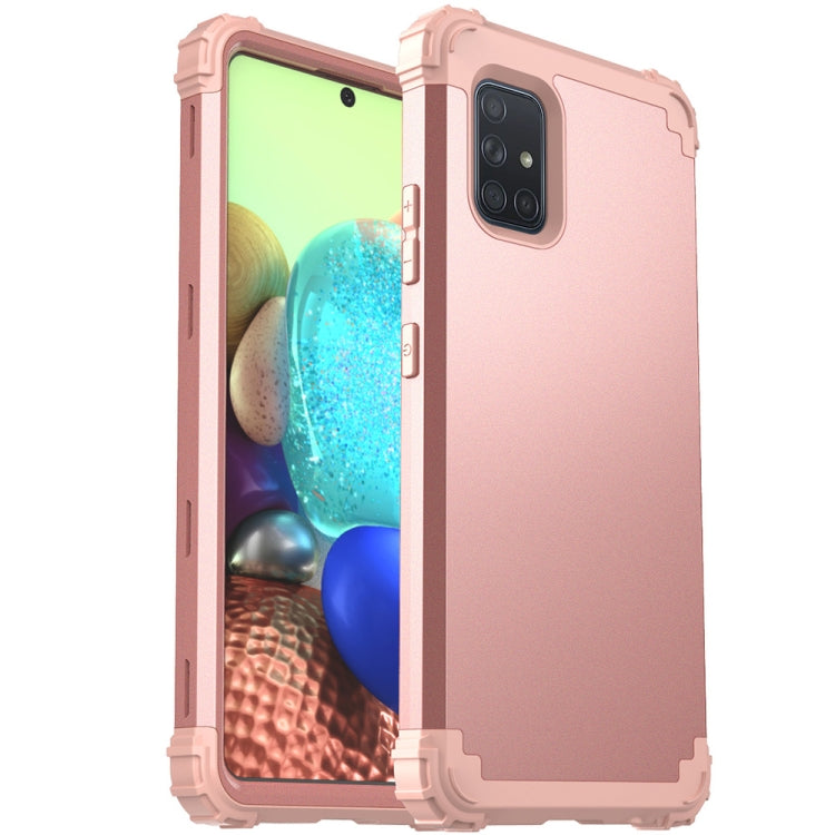 For Samsung Galaxy A71 5G 3 in 1 Shockproof PC + Silicone Protective Case