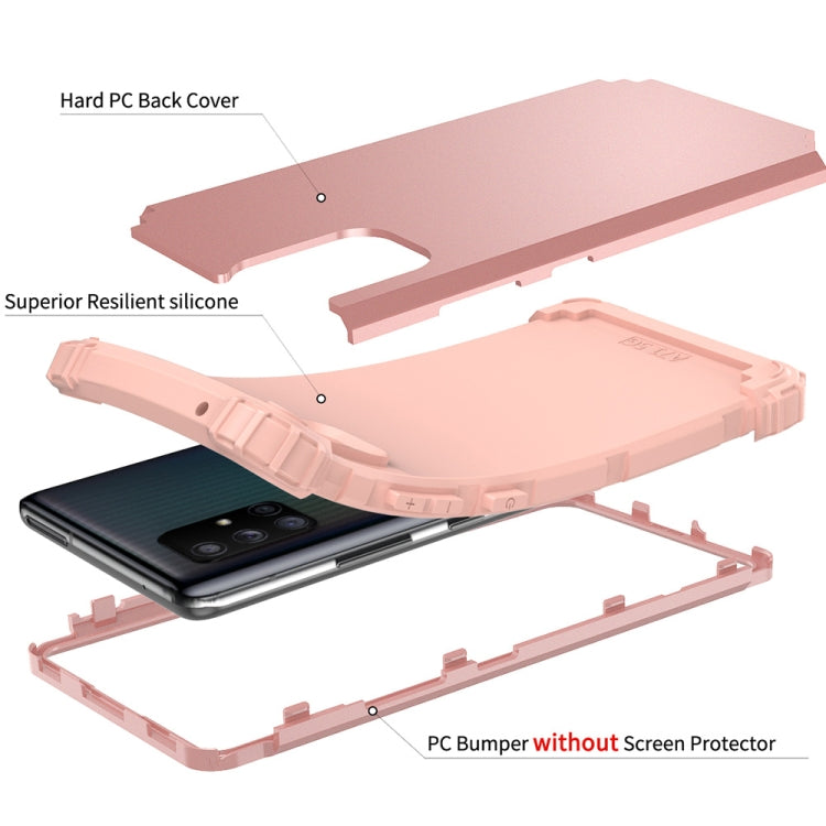 For Samsung Galaxy A71 5G 3 in 1 Shockproof PC + Silicone Protective Case